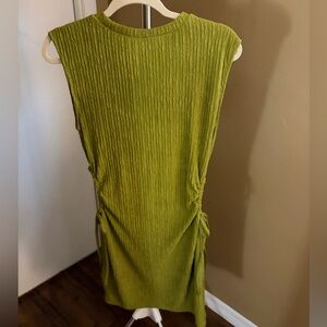 Green Sleeveless Textured Dress